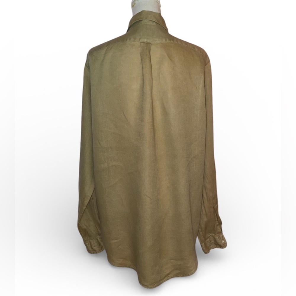 LAUREN RALPH LAUREN “Blake” Oxford Signature Pony Logo Tan Surrey Size Large - Picture 2 of 9